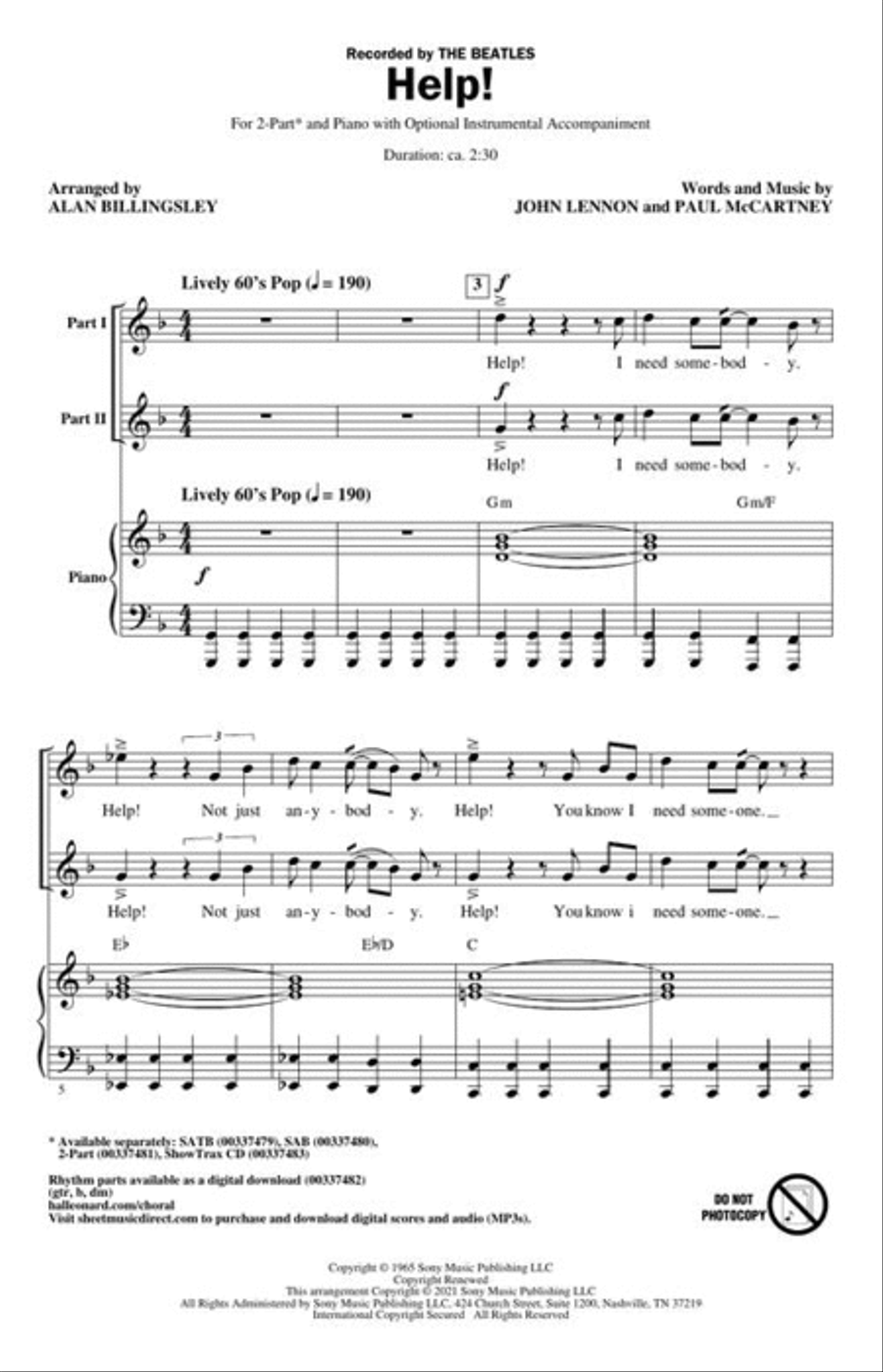 Help! 2-Part scores gallery preview page 3