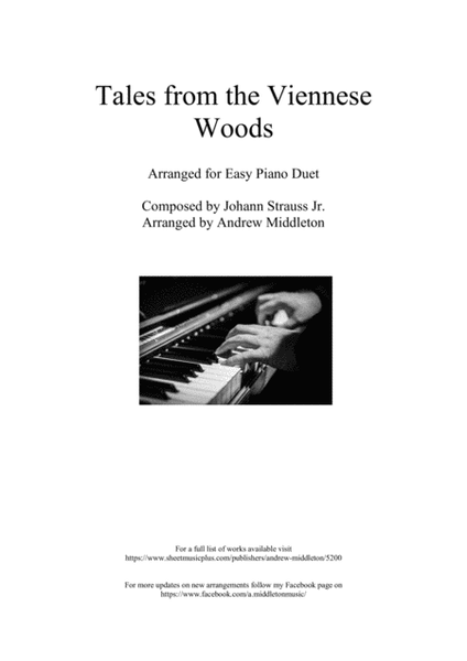 Tales from the Vienna Woods arranged for piano duet image number null