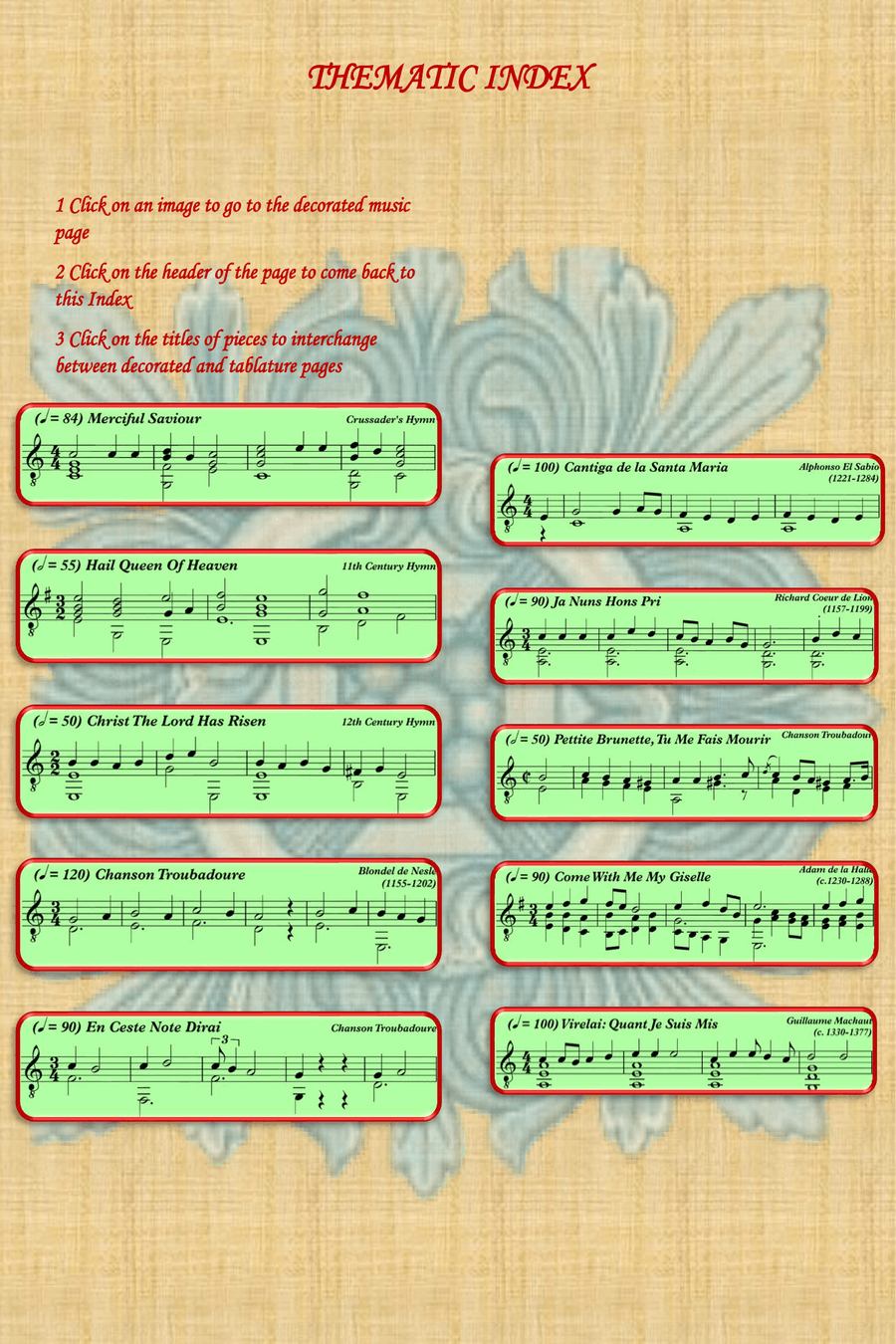 Medieval Music For Classical Guitar - Volume 1 intermediate Acoustic Guitar scores gallery preview page 3