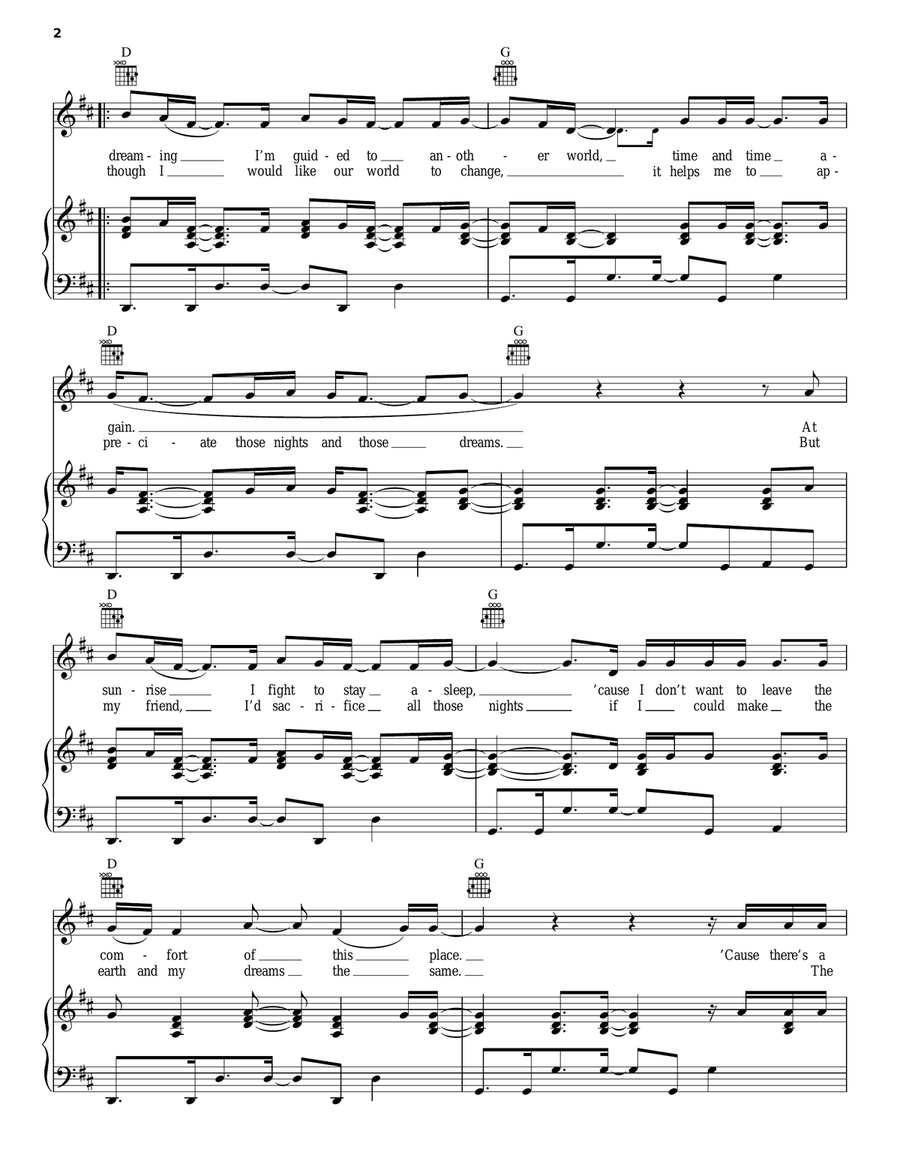 Higher Piano, Vocal, Guitar scores gallery preview page 2