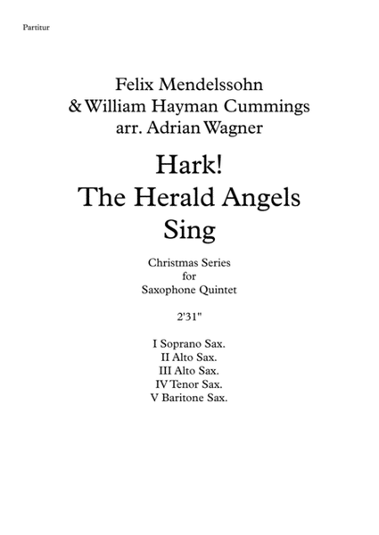 "Hark! The Herald Angels Sing" (Take 6 Style) Saxophone Quintet arr. Adrian Wagner image number null