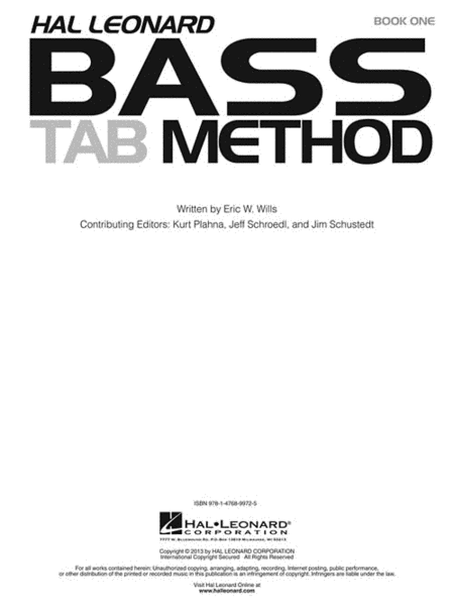Hal Leonard Bass Guitar Tab Method image number null