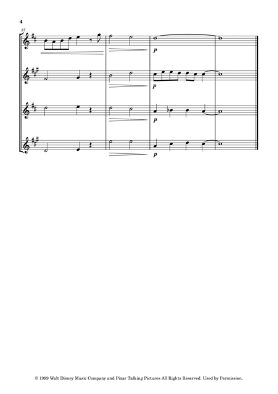 When She Loved Me When She Loved Me Saxophone Quartet scores gallery preview page 4