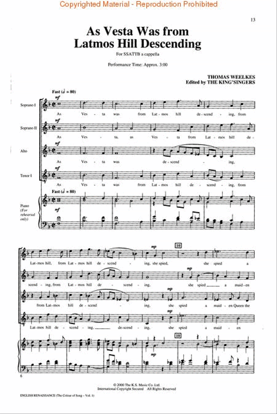 English Renaissance (Collection – The Colour of Song, Vol. 1) Divisi scores gallery preview page 3