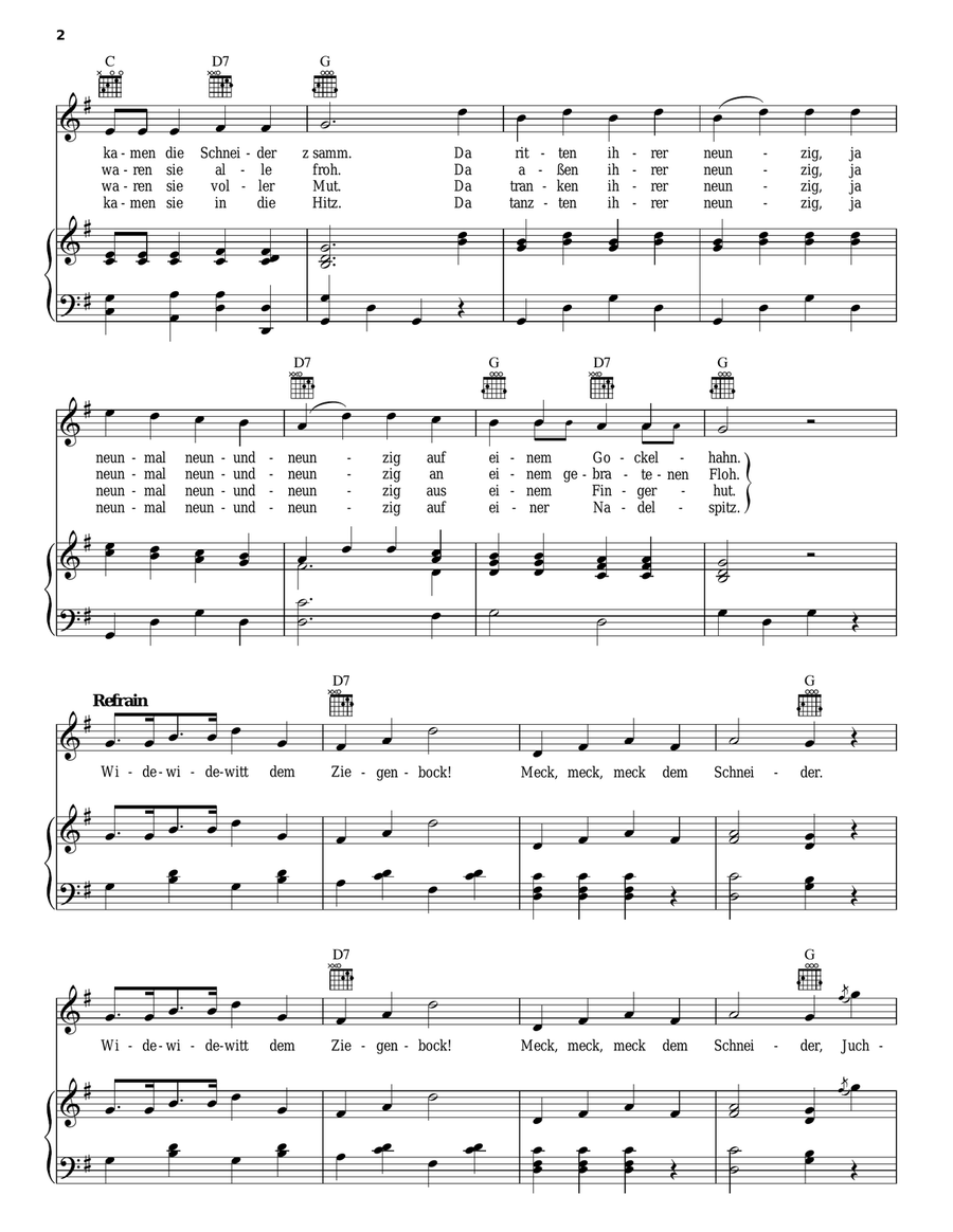 Zu Regensburg Auf Der Kirchturmspitz Piano, Vocal, Guitar scores gallery preview page 2