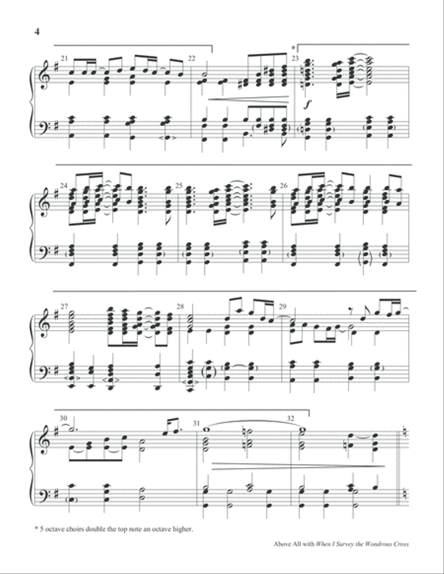 Above All with When I Survey the Wondrous Cross 5-Octaves scores gallery preview page 5