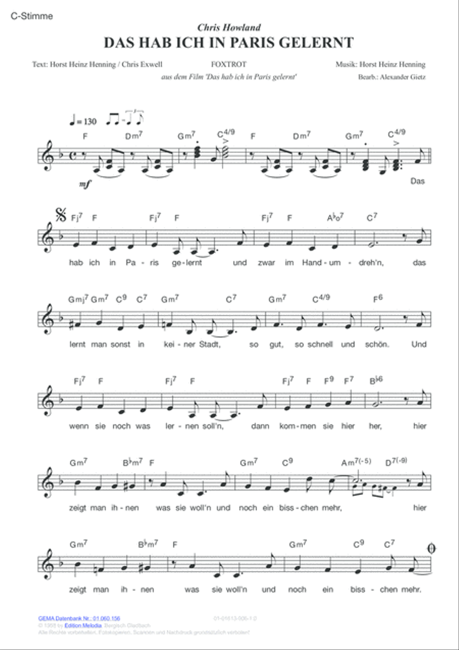 Das hab ich in Paris gelernt Voice scores gallery preview page 2