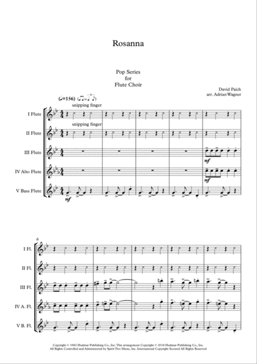 Rosanna Rosanna Flute Choir scores gallery preview page 3