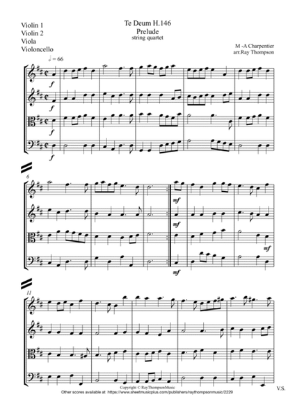 Charpentier: Te Deum H.146 Prelude _ string quartet image number null