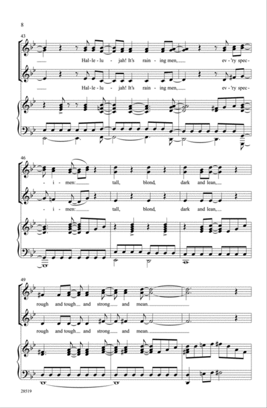 It's Raining Men Choir scores gallery preview page 6
