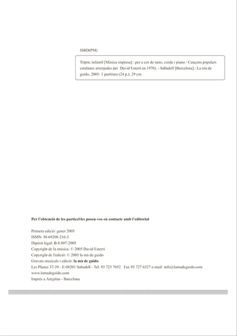Tríptic infantil Unison Choir scores gallery preview page 2