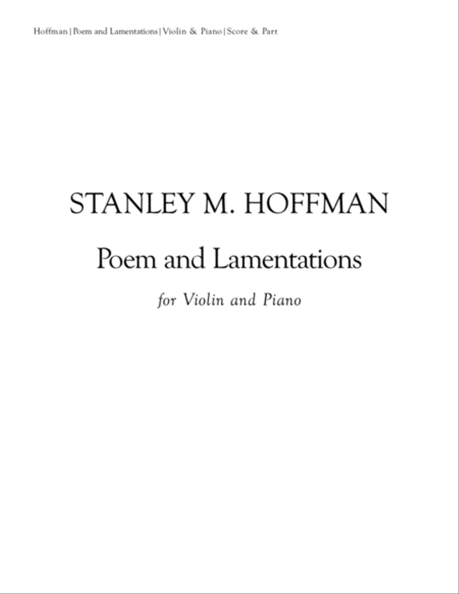 Poem and Lamentations Poem and Lamentations Violin Solo scores gallery preview page 1