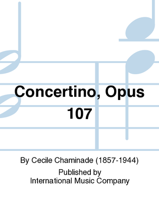 Book cover for Concertino, Opus 107