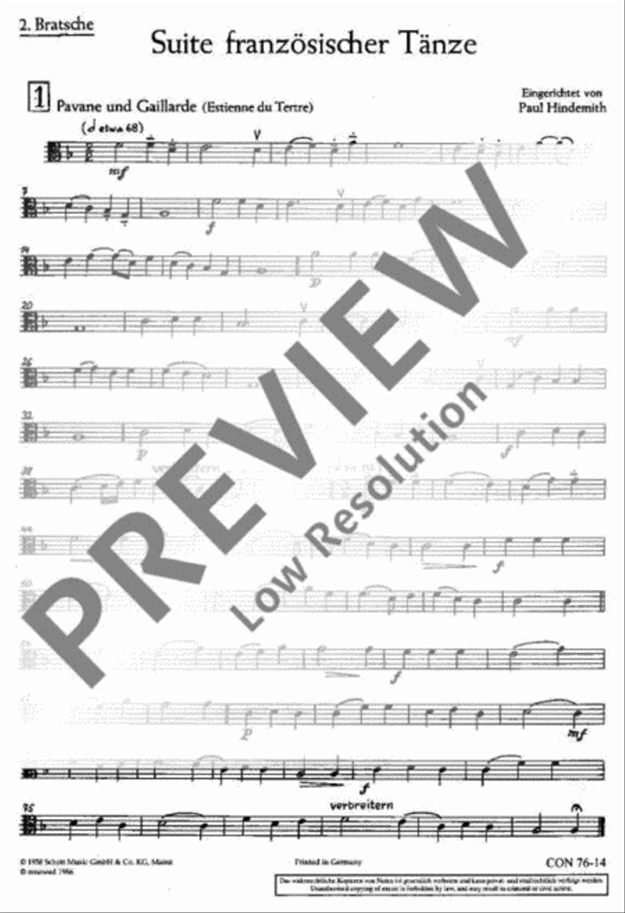 Suite französischer Tänze Viola scores gallery preview page 2