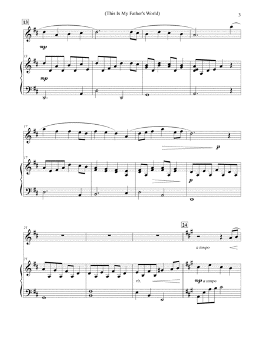 This Is My Father's World - Flute & Piano Flute Solo scores gallery preview page 3