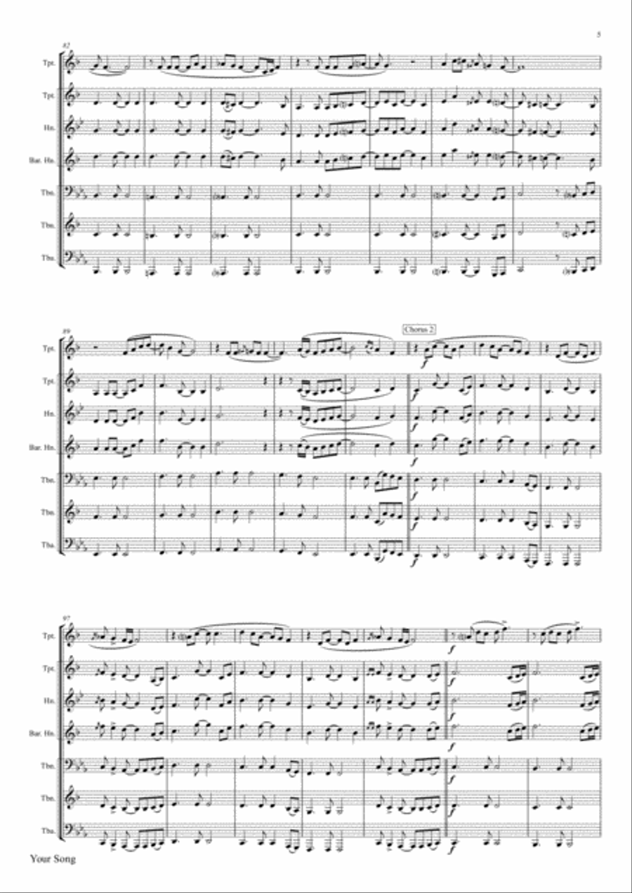 Your Song Euphonium scores gallery preview page 5