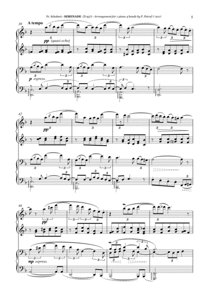 Schubert - SERENADE - 1 piano 4 hands image number null
