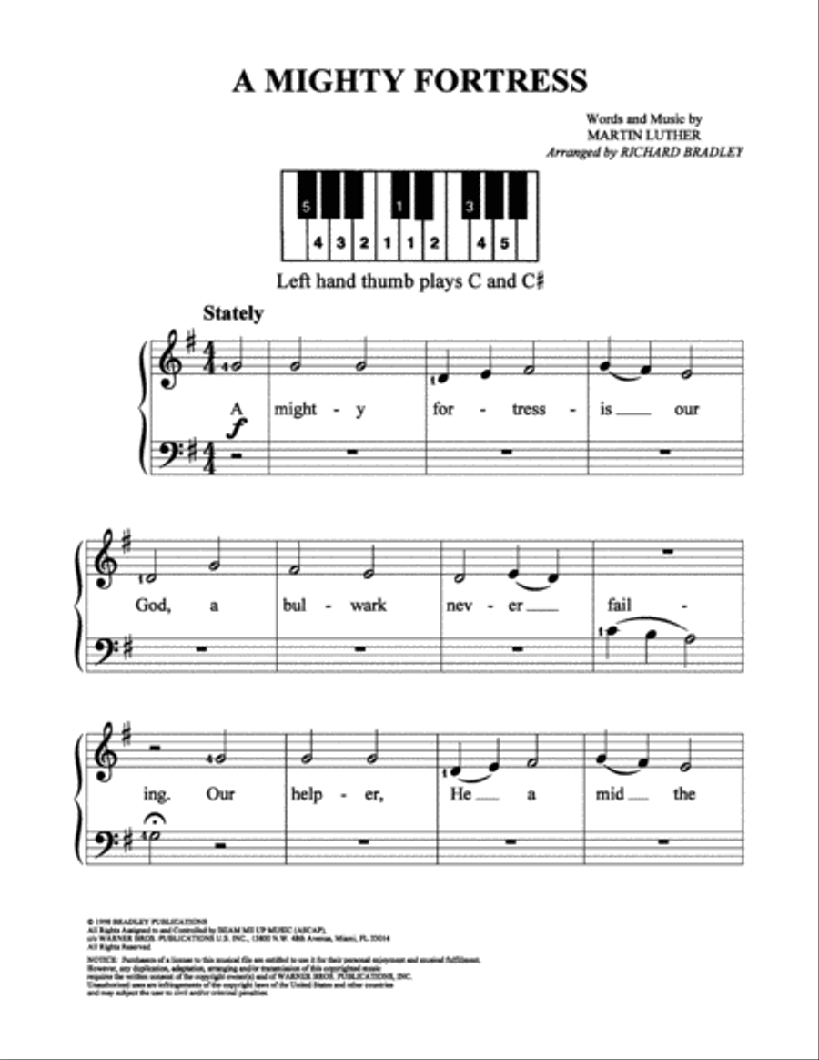 A Mighty Fortress Easy Piano scores gallery preview page 1