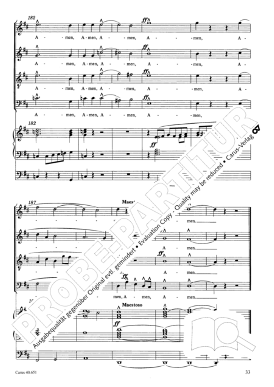 Mass in D Major (Missa in D) 4-Part scores gallery preview page 42