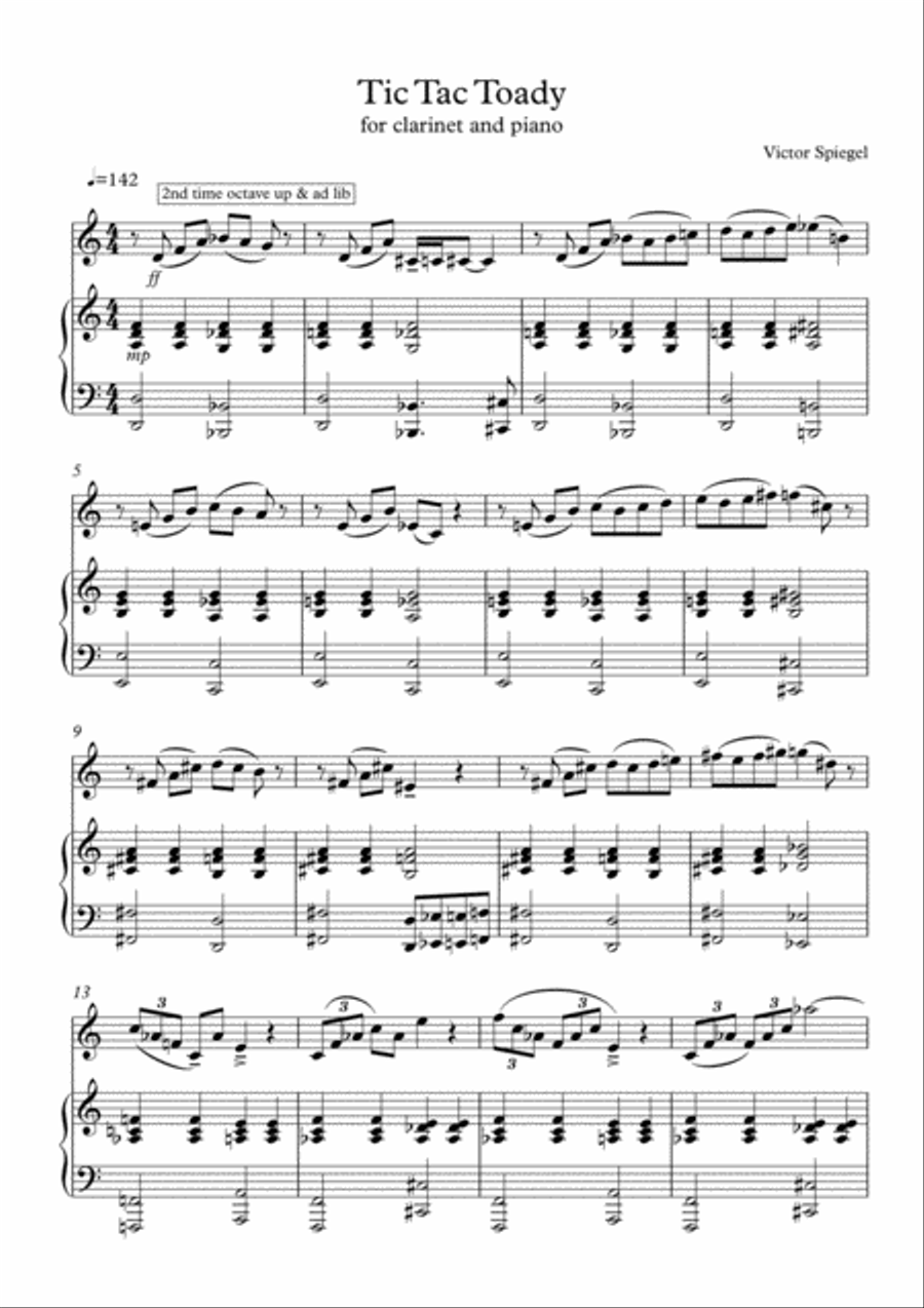 Tic Tac Toady Woodwind Duet scores gallery preview page 1