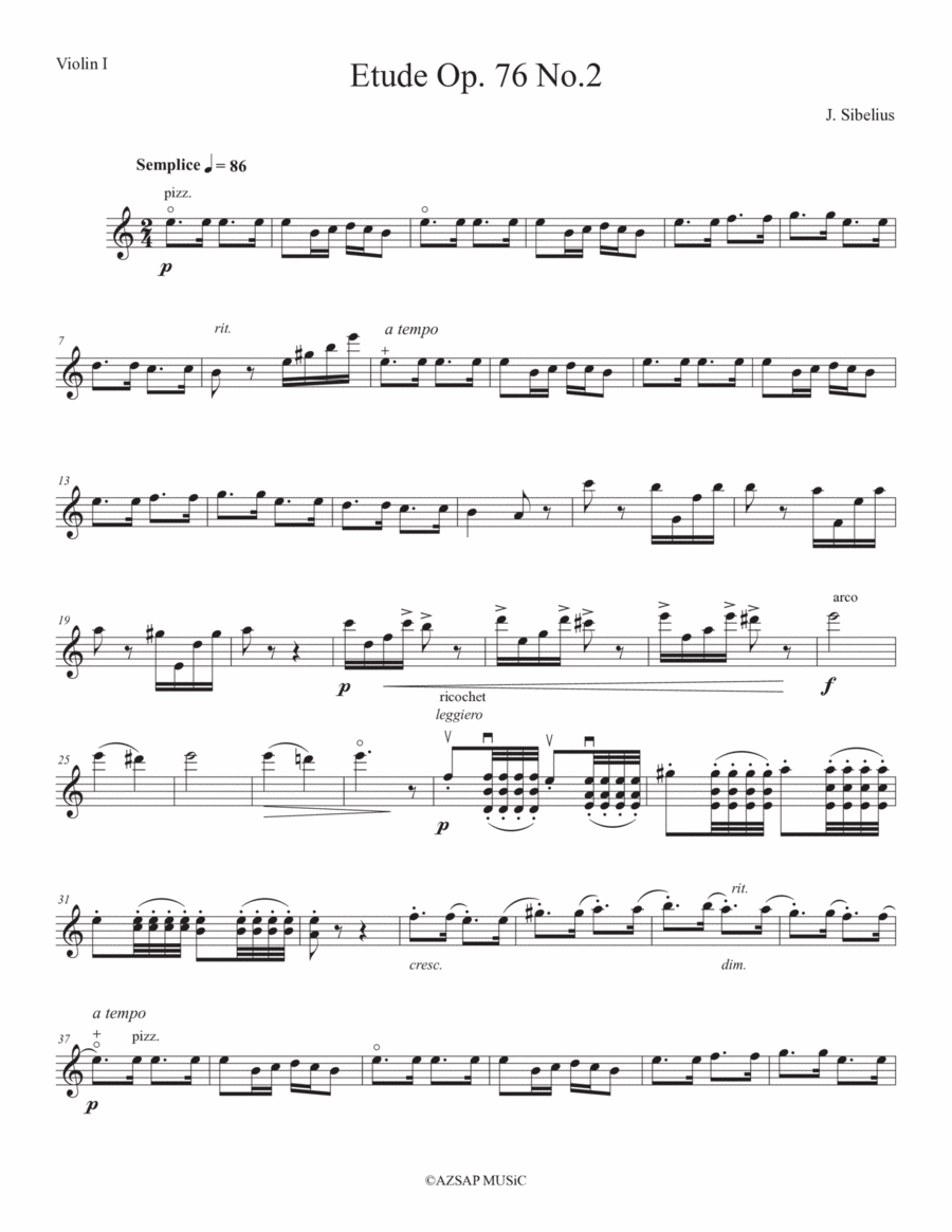 Etude op. 76 No. 2 String Quartet scores gallery preview page 1