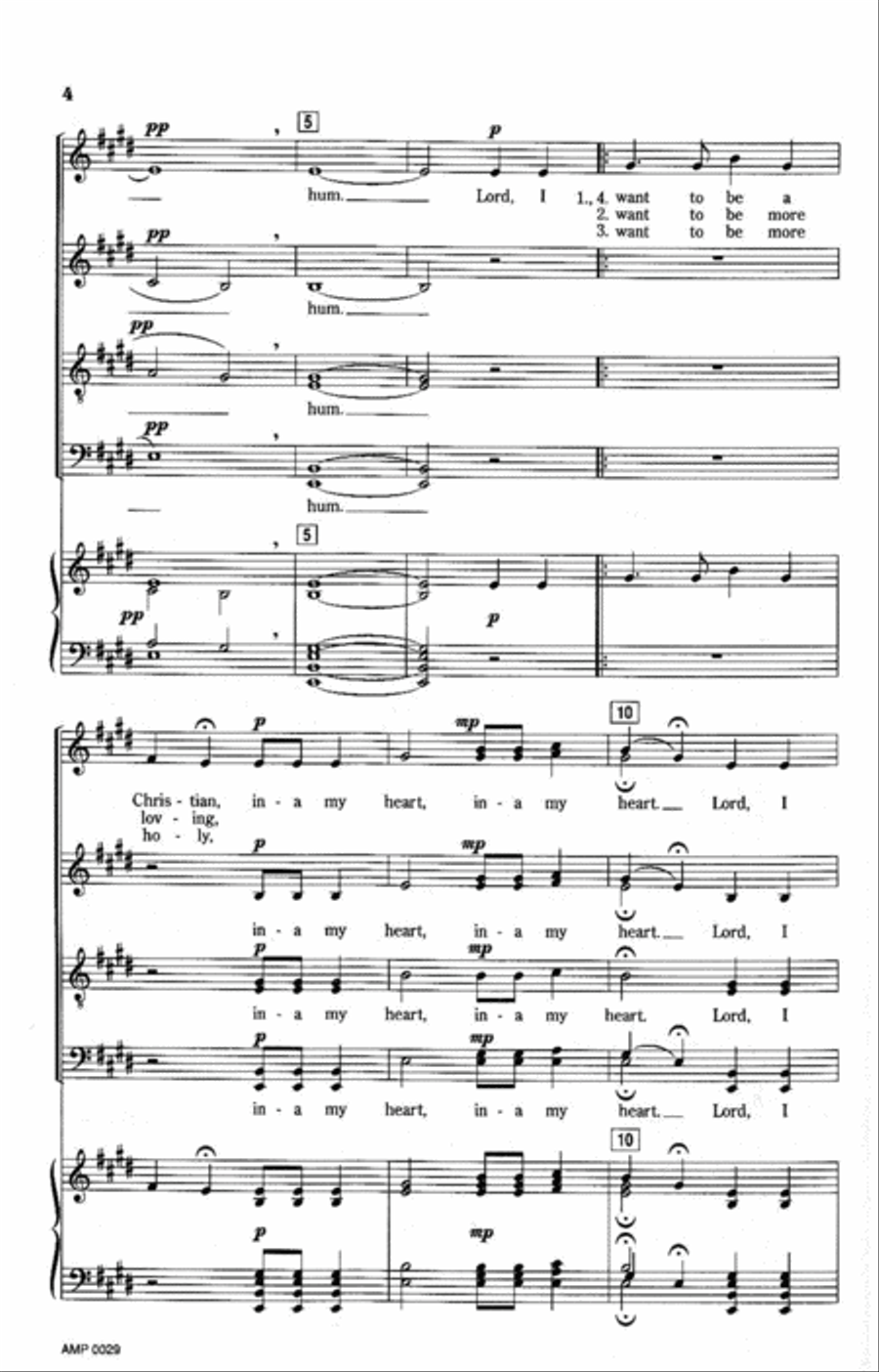 Lord, I Want to Be a Christian 4-Part scores gallery preview page 3