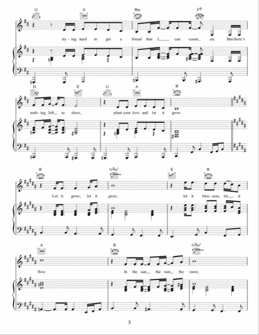 Let it grow piano top