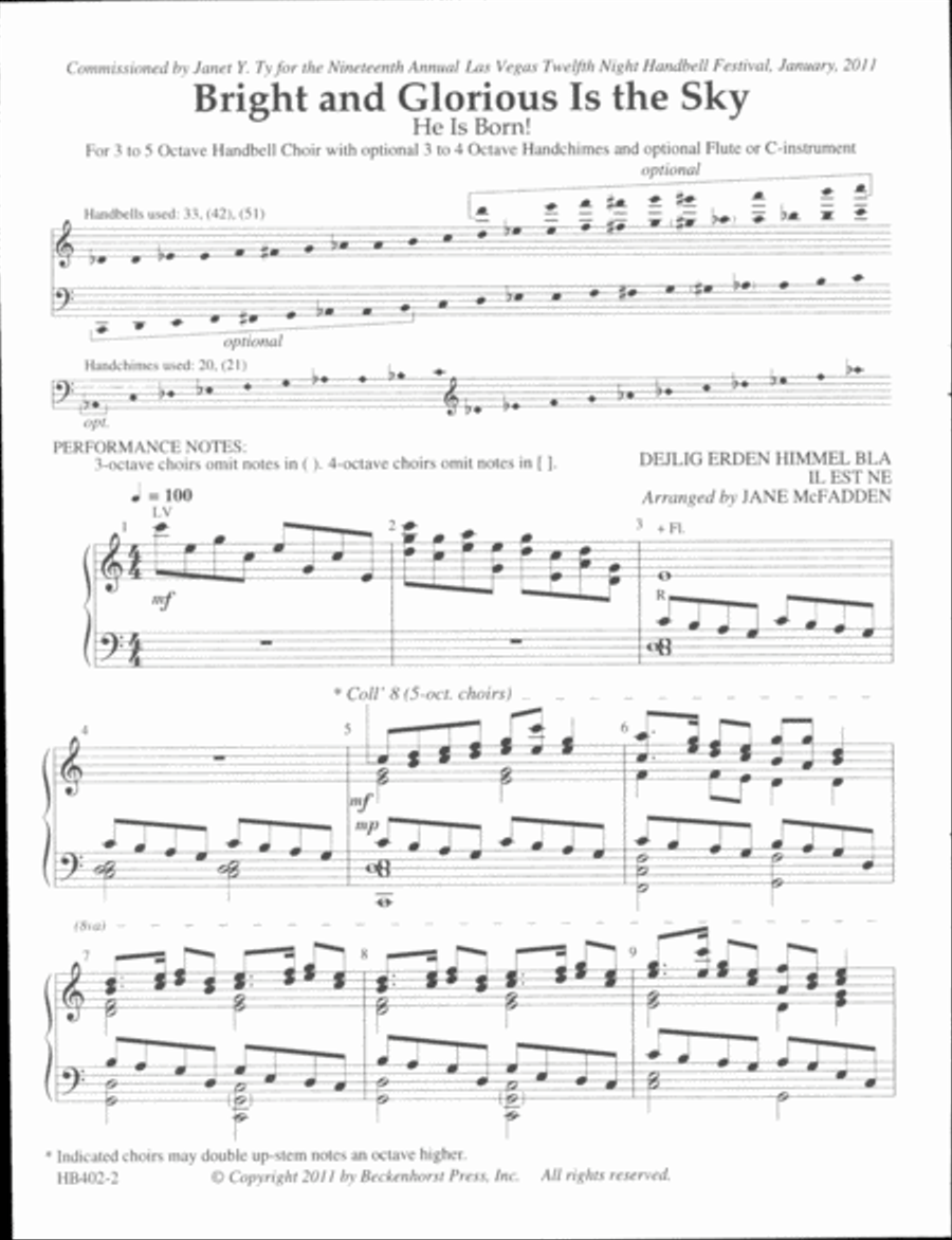 Bright and Glorious Is the Sky 5-Octaves scores gallery preview page 2