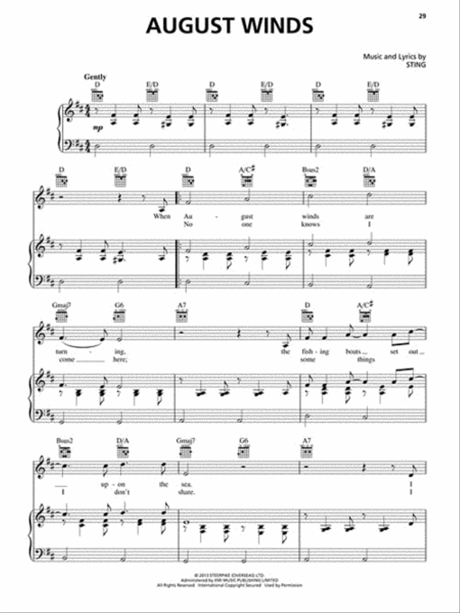 Sting - The Last Ship Piano, Vocal, Guitar scores gallery preview page 4
