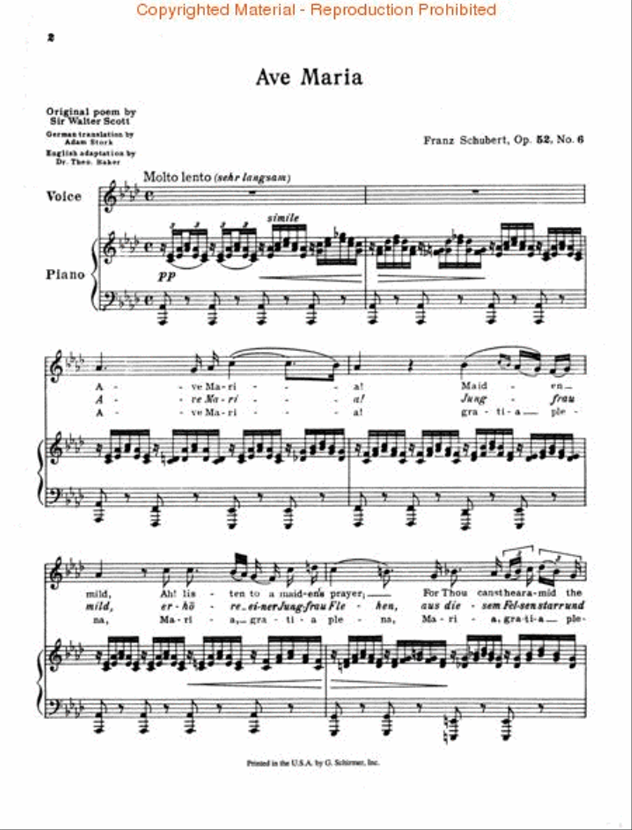 Ave Maria Op. 52, No. 6 Voice scores gallery preview page 2