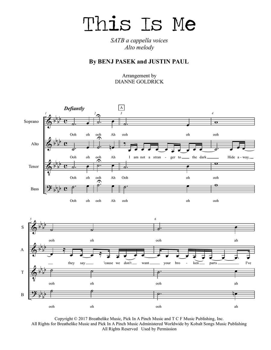 This Is Me This Is Me 4-Part scores gallery preview page 1