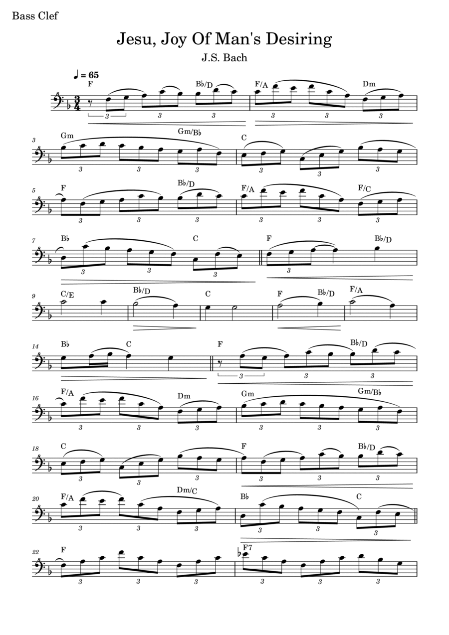 Jesu, Joy Of Man's Desiring Trombone Solo scores gallery preview page 1