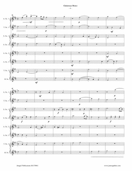 Mouton: Christmas Motet for Sax Choir image number null