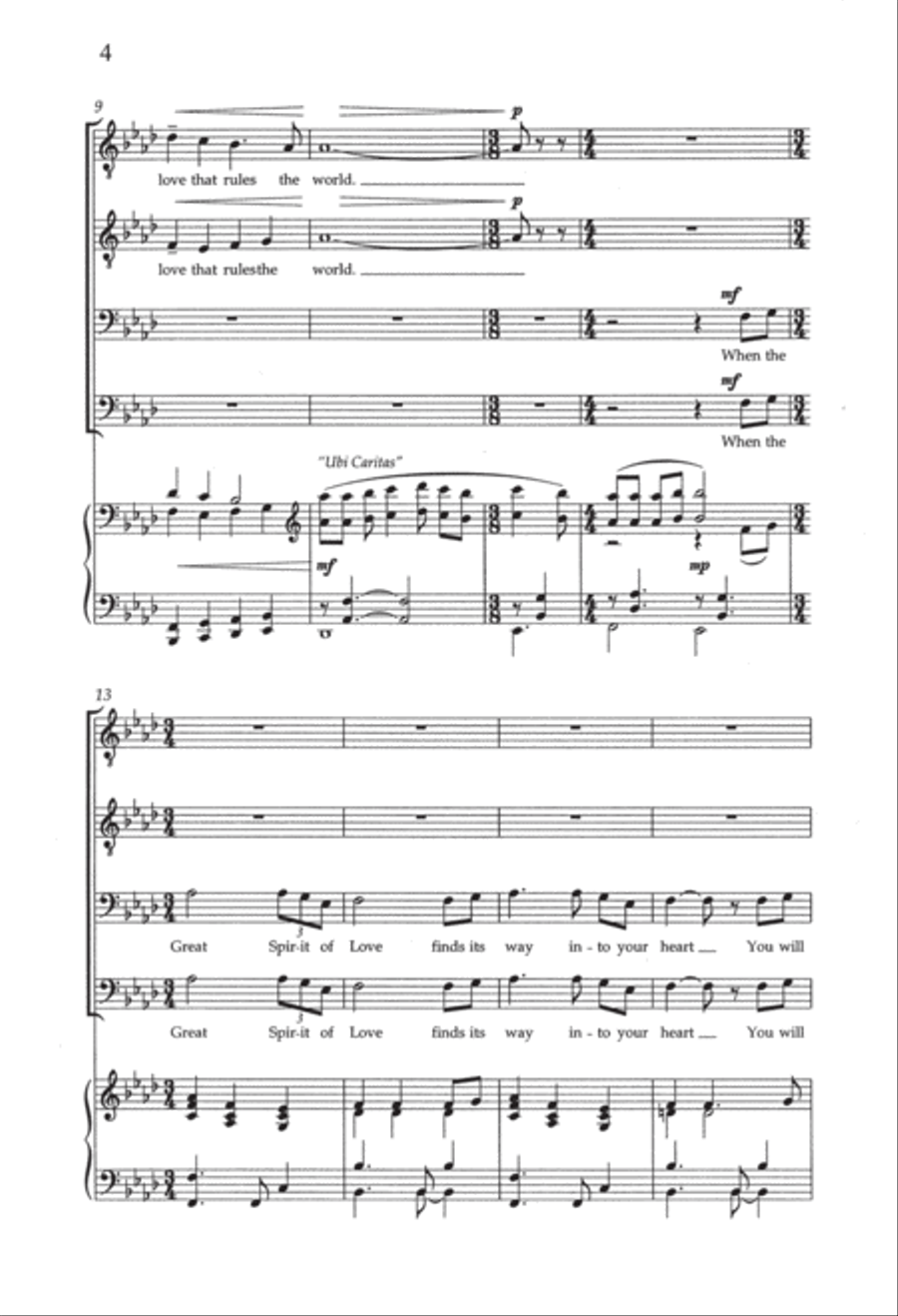 The Great Spirit of Love TTBB scores gallery preview page 4