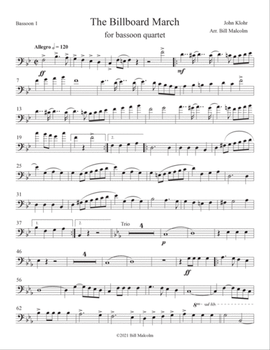 Billboard March for bassoon quartet Billboard March for bassoon quartet Woodwind Quartet scores gallery preview page 4