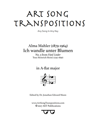MAHLER: Ich wandle unter Blumen (transposed to A-flat major)