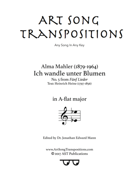 MAHLER: Ich wandle unter Blumen (transposed to A-flat major)