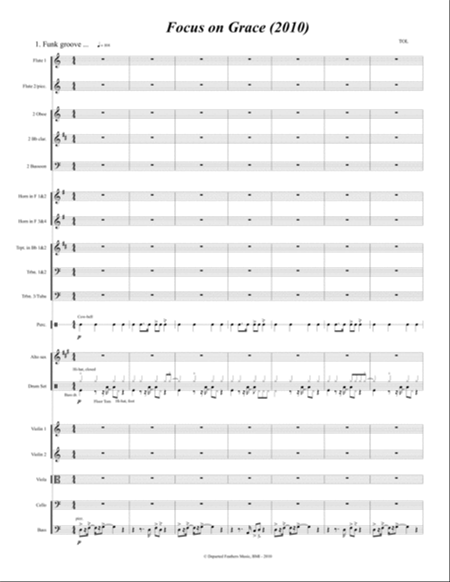 Focus on Grace ... A concerto for jazz saxophone and orchestra (2010) Full Orchestra scores gallery preview page 3