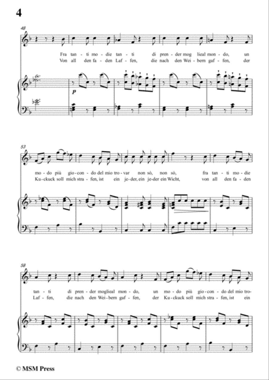 Schubert-Il modo di prender moglie,Op.83 No.3,in F Major,for Voice&Piano Voice scores gallery preview page 6