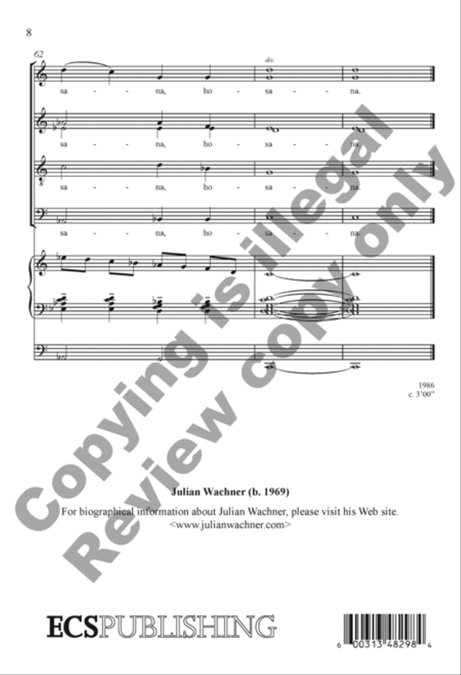 Sanctus et Benedictus from Missa Brevis 4-Part scores gallery preview page 8