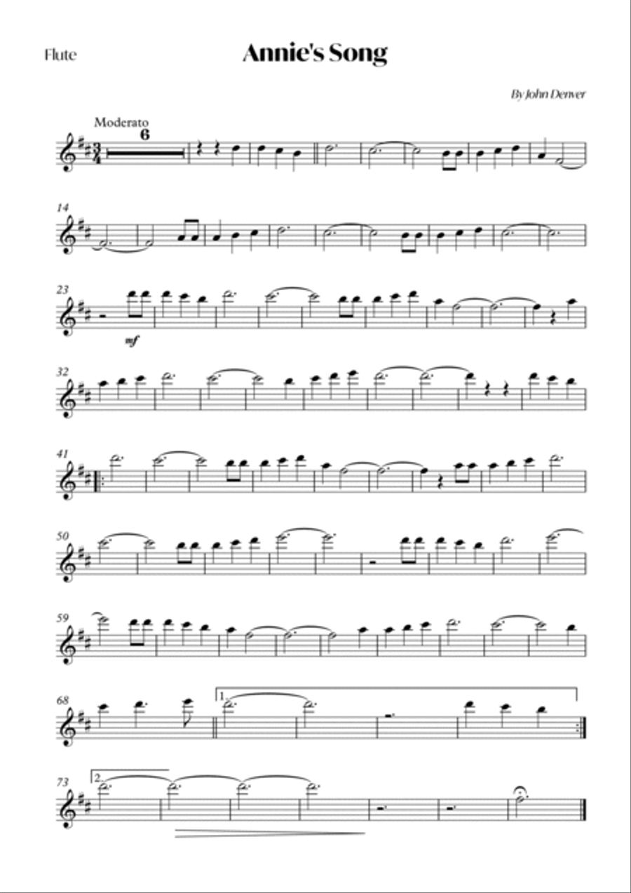 Annie's Song Flute scores gallery preview page 4