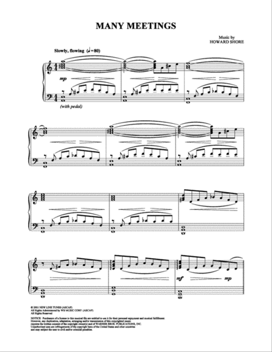 Many Meetings Piano Solo scores gallery preview page 1