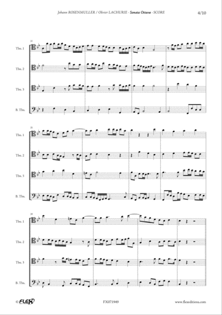 Sonata Ottava Trombone Quartet scores gallery preview page 4