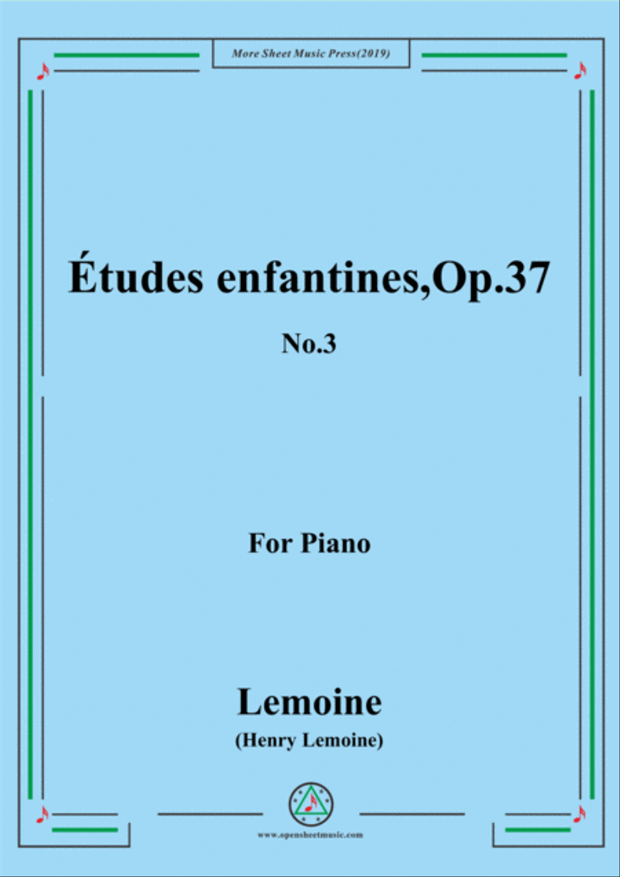 Lemoine-Études enfantines(Etudes) ,Op.37, No.3 Piano Method scores gallery preview page 1
