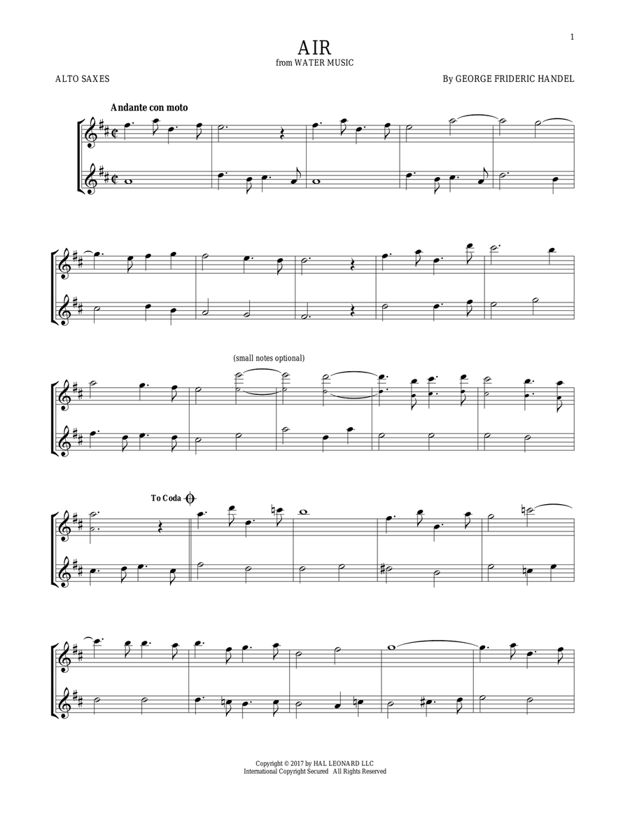 Air Woodwind Duet scores gallery preview page 1