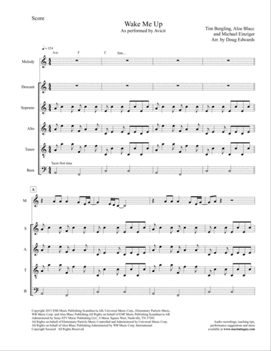 Wake Me Up Percussion Ensemble scores gallery preview page 5