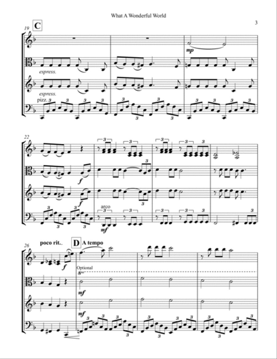 What A Wonderful World String Trio scores gallery preview page 3