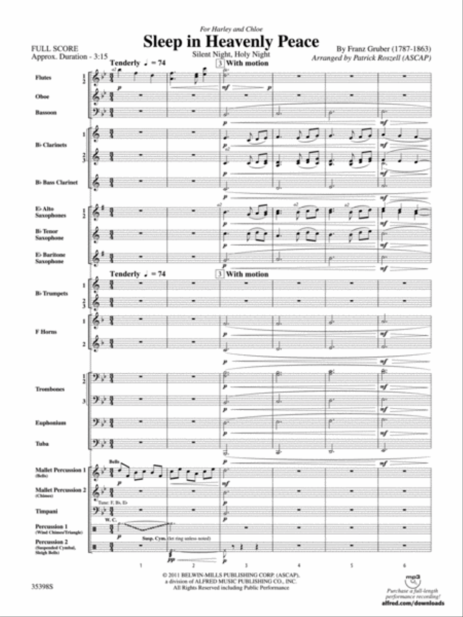 Sleep in Heavenly Peace Concert Band scores gallery preview page 2