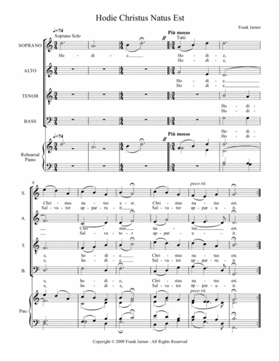 Hodie Christus Natus Est Hodie Christus Natus Est 4-Part scores gallery preview page 2
