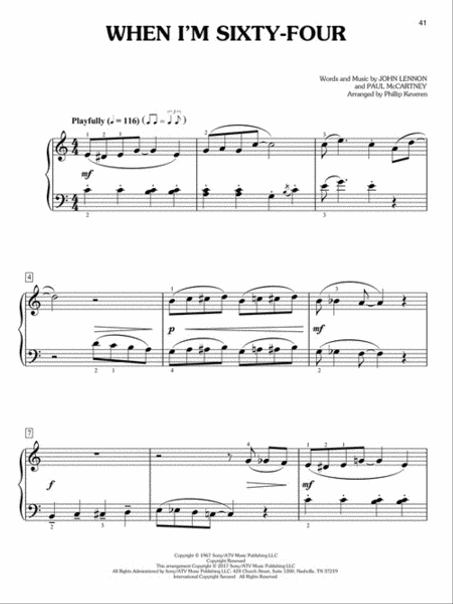 The Beatles for Easy Classical Piano Easy Piano scores gallery preview page 5